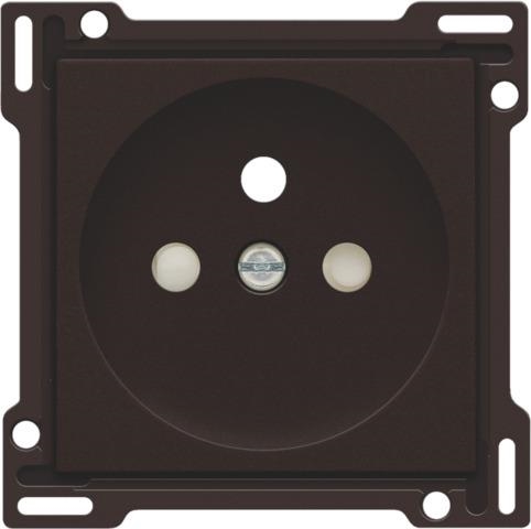 Afwerkingsset voor stopcontact met penaarde en kinderveiligheid, inbouwdiepte 28,5mm, dark Brown