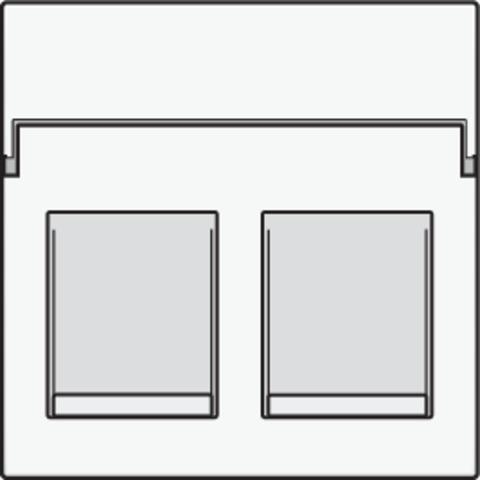 Central plate data 2 x RJ, White coated