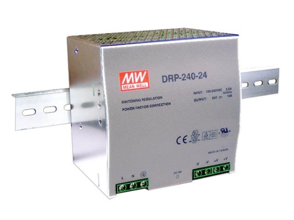 Gestabiliseerde voeding 240W 24Vdc 10A op Din rail