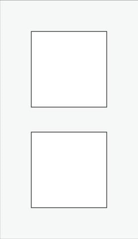 Double flush surround plate with 60mm vertical centre - to - centre distance Pure liquid snow White