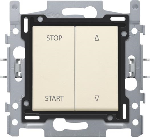 Electrically separated roll - down shutter switch, base, screw terminals and finishing set Cream