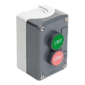 Dark Grey station - Green flush / Red flush pushbuttons Ø 22 spring return