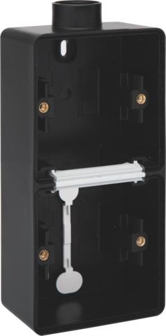 Splashproof double vertical surface - mounting box with one M20 input for flush - mounting two funct