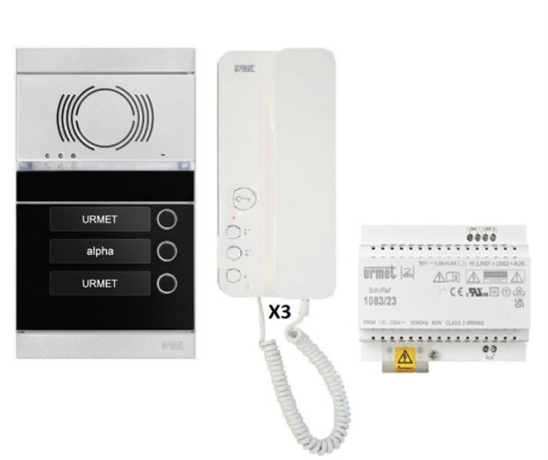 Kit audio 3 appartementen voorgeprogrammeerd 2 - draads