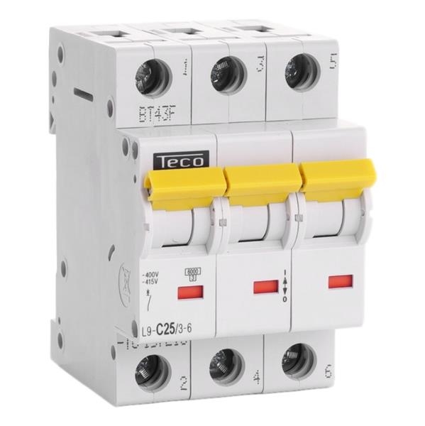 Circuit breaker 3 poles 25A 6kA curve C