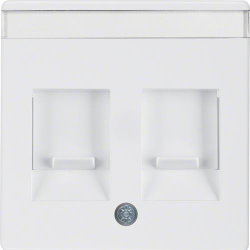 Centre plate 2 dust protection sliders, label field, Q.1 / Q.3, polar White velvety