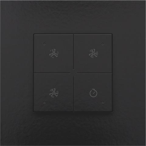 Commande de ventilation avec Led pour Niko Home control Bakelite Black