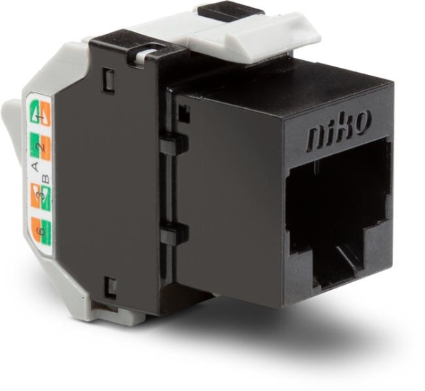 Onafgeschermde RJ45 - connector UTP cat5E, klaar voor PoE++, voor bandbreedtes tot 100MHz