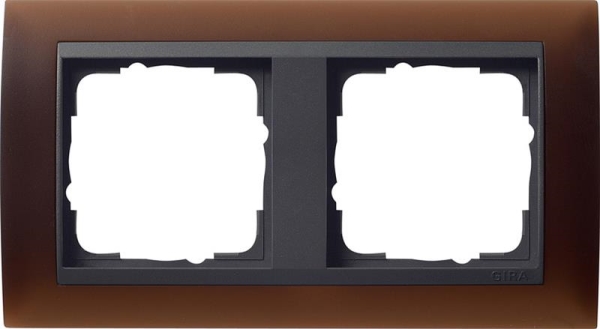 Cover frame 2 gang intermediate frame Anthracite Gira Event opaque dark Brown