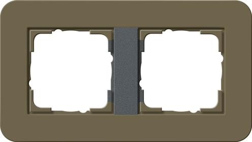 Cover frame 2 gang Gira E3 Umber / Anthracite