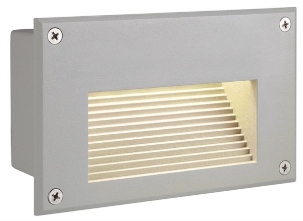 Brick Led downunder recessed wall light, rectangular, Silver-Grey, 3000K Led