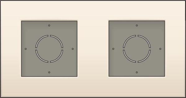 Double surface mounting kit for surface mounting 2 flush mounting functions, Cream