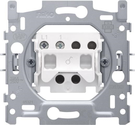 Socle pour interrupteur unipolaire ou interrupteur à témoin unipolaire, 10AX / 250Vac