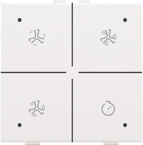 Commande de ventilation avec Led pour Niko Home control White Steel