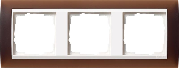 Cover frame 3 gang intermediate frame pure White Gira Event opaque dark Brown