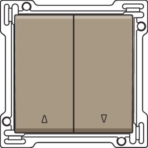 Set de finition pour double bouton - poussoir pour volets Bronze