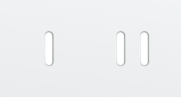 Double cover plate, horizontal 71 mm centre distance, for single and double switching function, Niko