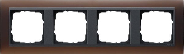 Cover frame 4 gang intermediate frame Anthracite Gira Event opaque dark Brown