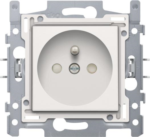 Socket outlet with earth pin and safety shutter, flush - mounting depth 28.5mm, base with screw term