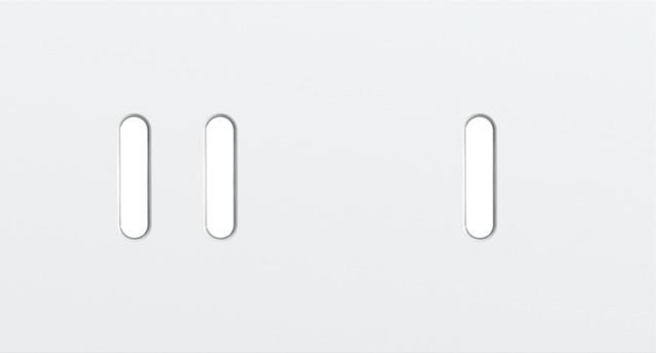 Double cover plate, horizontal 71 mm centre distance, for double switching function and single switc