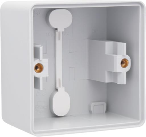 Splashproof surface - mounting box with two single flexible inputs for flush - mounting one function