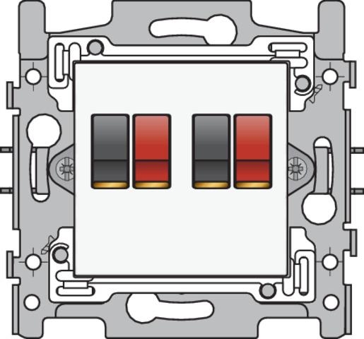 Tweevoudige luidsprekeraansluiting, sokkel en afwerkingsset Wit