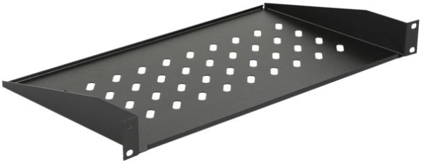 Logon 1U 19" depth 250mm rack mount shelf Black