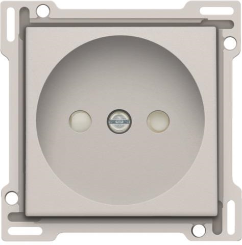 Afwerkingsset voor stopcontact zonder aarding met kinderveiligheid, inbouwdiepte 21mm Light Grey