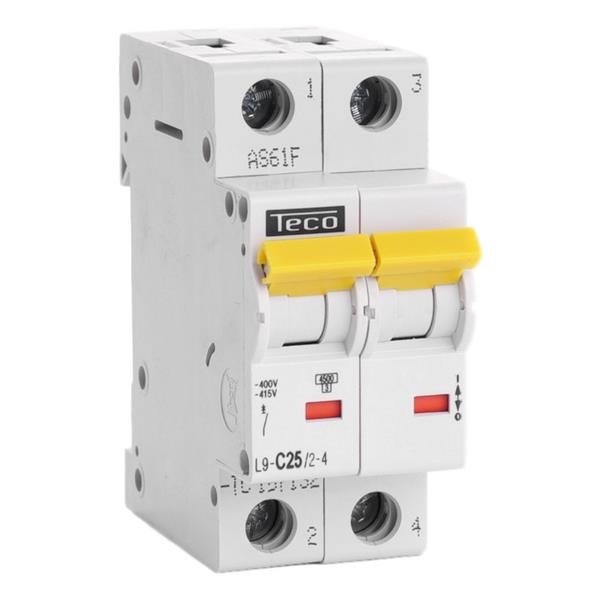 Circuit breaker 2 poles 25A 4.5kA C curve