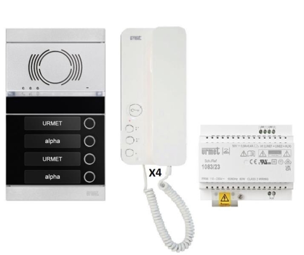 Kit audio 4 appartementen voorgeprogrammeerd