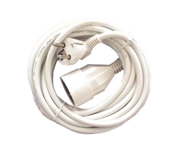 Extension cable 3m white - French plug