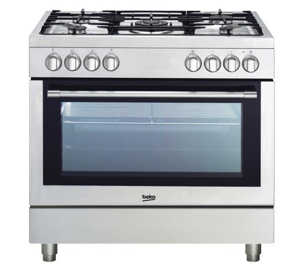 Cuisinière mixte grand - luxe Inox 90cm multifonction + minute minder