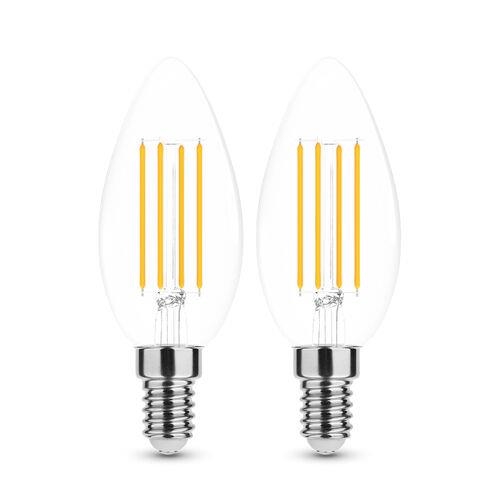 Lampe Smart lightting Led filament flamme C35 4W E14 360° 2700K (430 lumen) (2 pièces)