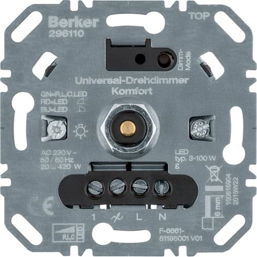 Universele draaiknopdimmer comfort (R, L, C, Led)