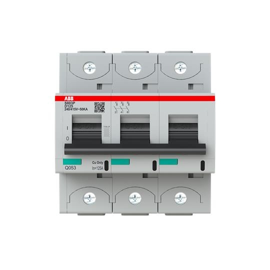 Stroomonderbreker 50kA S80 3 poles 5 modules curve D nominale stroom 125A