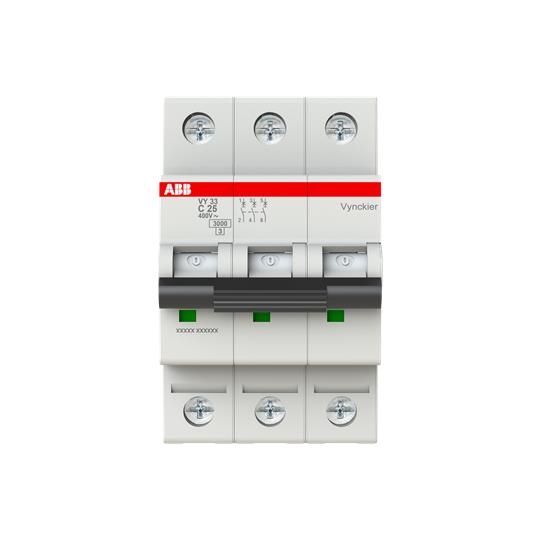 Disjoncteur VY30 3 pôles courbe C 25A 3kA