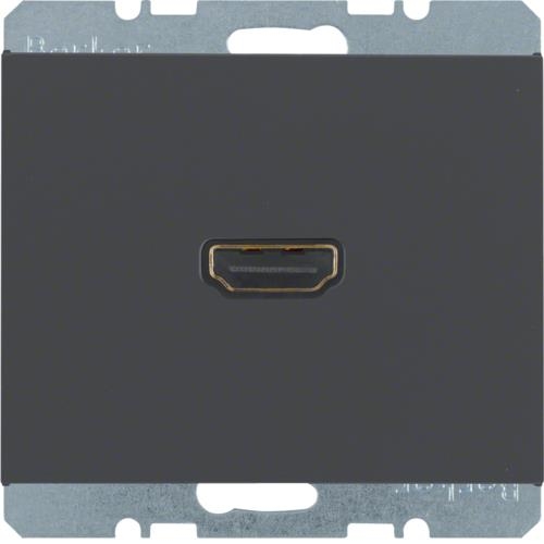 High definition socket out. 90° plugconnection, K.1, Anthracite matt, lacquered