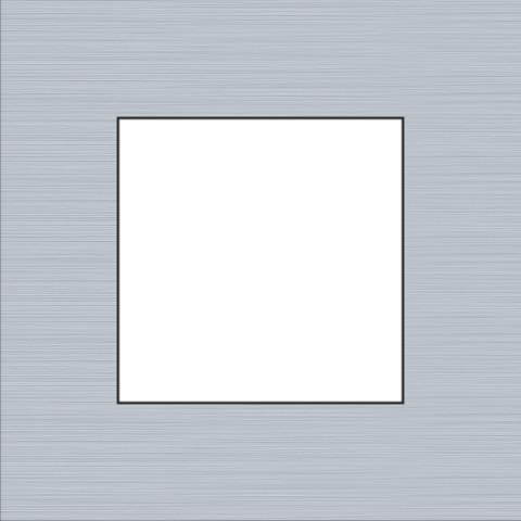 Single flush surround plate Pure Alu Grey