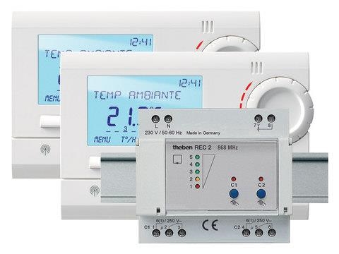 Digitale klokthermostaat 24u / 7 dagen + ontvanger 2 kanalen 2 x 1.5V 1CO 6A