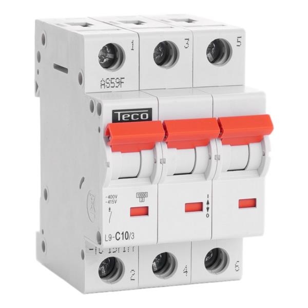 Circuit breaker 3 poles 10A 10kA curve C