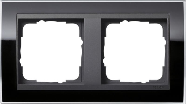 Cover frame 2 gang intermediate frame Anthracite Gira Event Clear Black