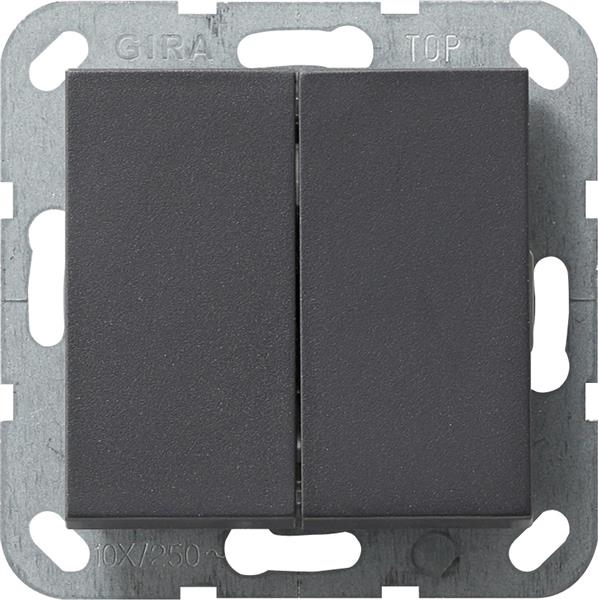 Pushbutton switch 2-way 2 gang System 55 Anthracite