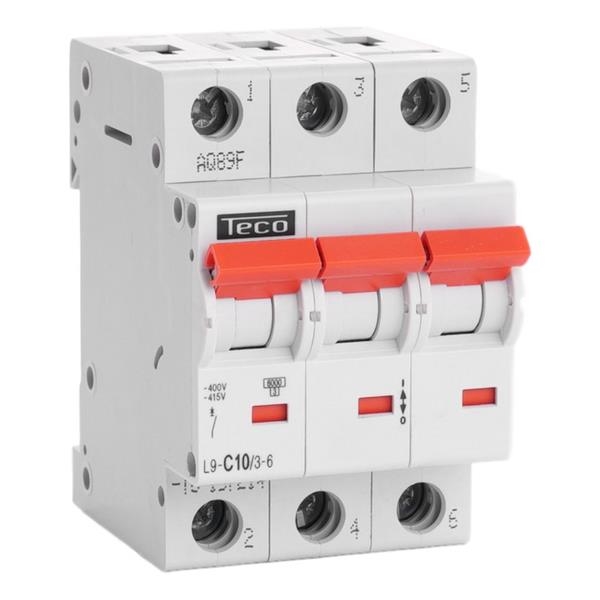 Circuit breaker 3 poles 10A 6kA curve C