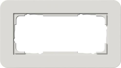 Cover frame 2 gang without circuit breaker Gira E3 light Grey / pure White