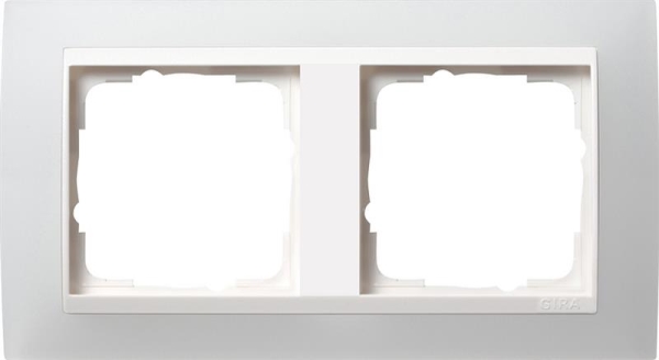 Cover frame 2 gang intermediate frame pure White Gira Event opaque White