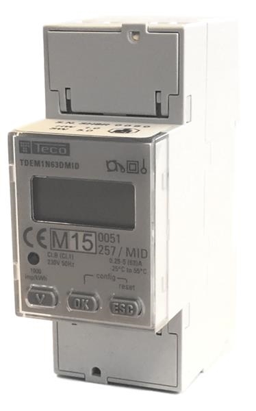 Digital energy meter 1N 1mod 63A 2 MID counts