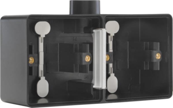 Splashproof double horizontal surface - mounting box with one M20 input for flush - mounting two fun