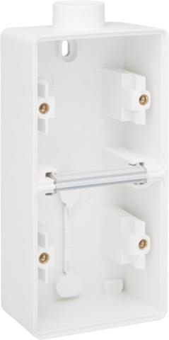 Splashproof double vertical surface - mounting box with one M20 input for flush - mounting two funct