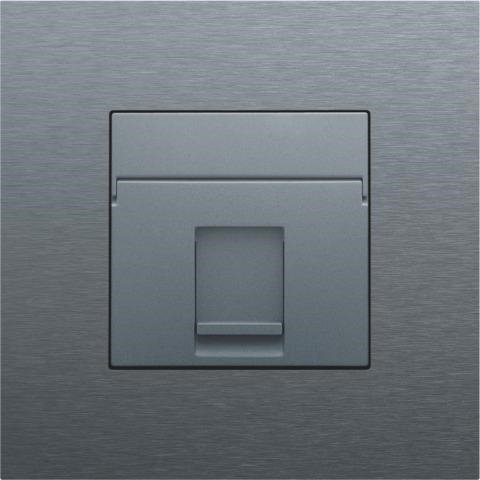 Central plate data 1 x RJ, Alu Grey coated