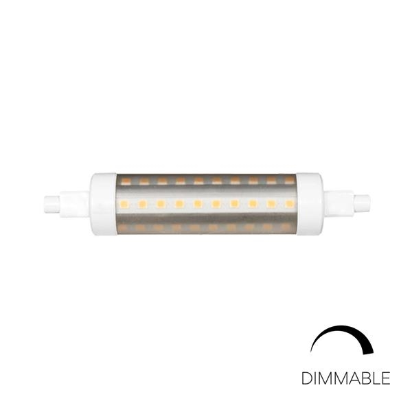 R7S tubular 118mm powerled dimmable 9W 230Vac 360° 935lm 3000K 118 x 23mm